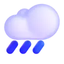 Cloud with rain 3D animated emoji