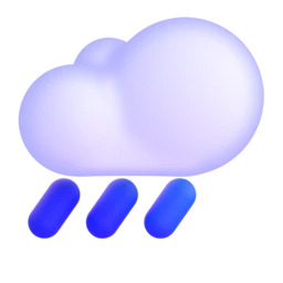 Cloud with rain animated emoji