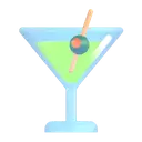 Cocktail glass 3D animated emoji