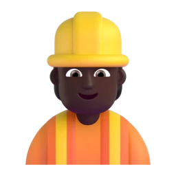 Construction worker: dark skin tone animated emoji