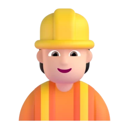 Construction worker: light skin tone animated emoji