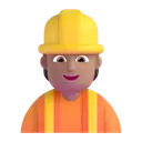Construction worker: medium skin tone 3D animated emoji