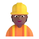 Construction worker: medium-dark skin tone 3D animated emoji