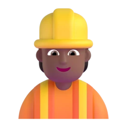 Construction worker: medium-dark skin tone animated emoji