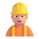 Construction worker: medium-light skin tone 3D animated emoji