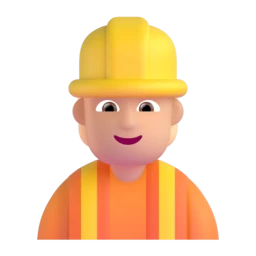 Construction worker: medium-light skin tone animated emoji