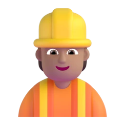 Construction worker: medium skin tone animated emoji