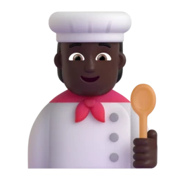 Cook: dark skin tone animated emoji