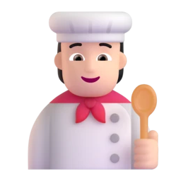 Cook: light skin tone animated emoji