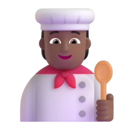 Cook: medium-dark skin tone animated emoji