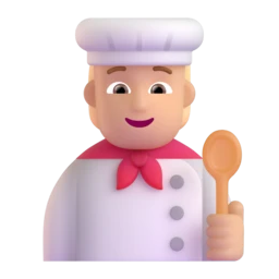 Cook: medium-light skin tone animated emoji