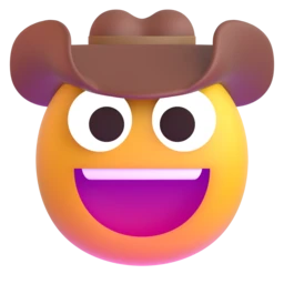 Cowboy hat face animated emoji