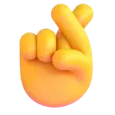 Crossed fingers 3D animated emoji