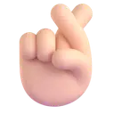 Crossed fingers: light skin tone 3D animated emoji