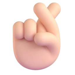 Crossed fingers: light skin tone animated emoji