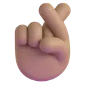 Crossed fingers: medium skin tone 3D animated emoji