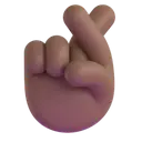 Crossed fingers: medium-dark skin tone 3D animated emoji