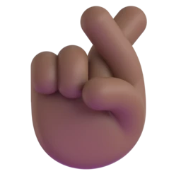 Crossed fingers: medium-dark skin tone animated emoji