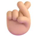 Crossed fingers: medium-light skin tone 3D animated emoji
