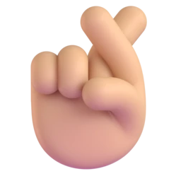 Crossed fingers: medium-light skin tone animated emoji