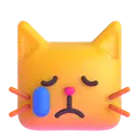 Crying cat 3D animated emoji