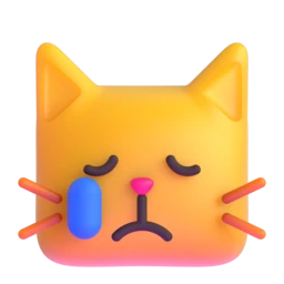 Crying cat animated emoji