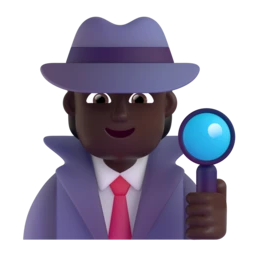 Detective: dark skin tone animated emoji