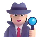 Detective: light skin tone 3D animated emoji