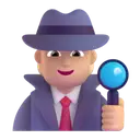 Detective: medium-light skin tone 3D animated emoji