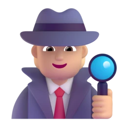 Detective: medium-light skin tone animated emoji