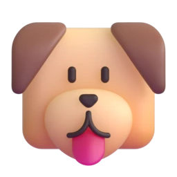 Dog face animated emoji