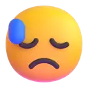 Downcast face with sweat 3D animated emoji