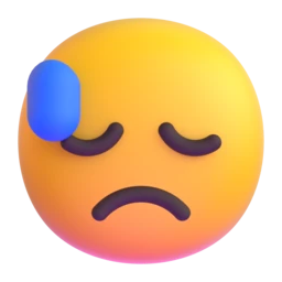 Downcast face with sweat animated emoji