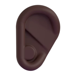 Ear: dark skin tone animated emoji