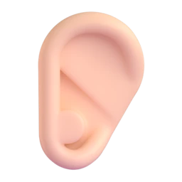 Ear: light skin tone animated emoji