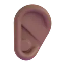 Ear: medium-dark skin tone 3D animated emoji