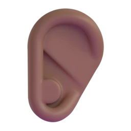Ear: medium-dark skin tone animated emoji