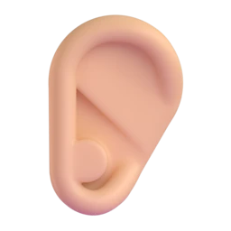 Ear: medium-light skin tone animated emoji