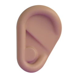 Ear: medium skin tone animated emoji