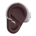 Ear with hearing aid: dark skin tone 3D animated emoji
