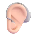 Ear with hearing aid: light skin tone 3D animated emoji