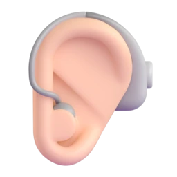 Ear with hearing aid: light skin tone animated emoji