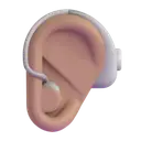Ear with hearing aid: medium skin tone 3D animated emoji