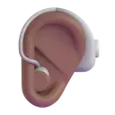 Ear with hearing aid: medium-dark skin tone 3D animated emoji