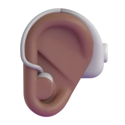 Ear with hearing aid: medium-dark skin tone animated emoji