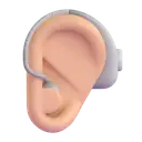 Ear with hearing aid: medium-light skin tone 3D animated emoji