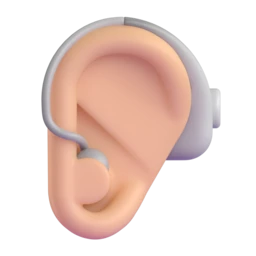 Ear with hearing aid: medium-light skin tone animated emoji