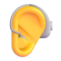 Ear with hearing aid animated emoji