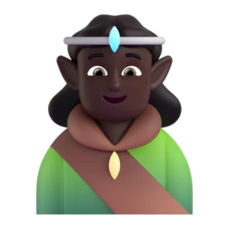 Elf: dark skin tone animated emoji