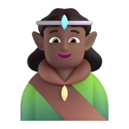 Elf: medium-dark skin tone animated emoji